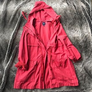 Gap Bright Red Mid Length Light Jacket